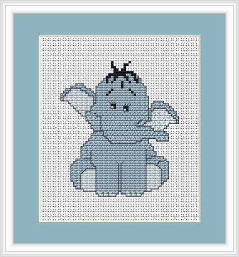 Blue Elephant Cross Stitch Kit By Luca S Ideal Beginner 8 x 10cm
