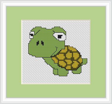 Turtle Cross Stitch Kit - Luca S - Beginner 9cm x 7.5cm