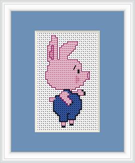 Pig Cross Stitch Kit - Luca S - Beginner 4cm x 8.5cm