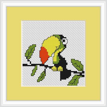 Toucan Cross Stitch Kit - Luca S - Beginner 9cm x 7.5cm