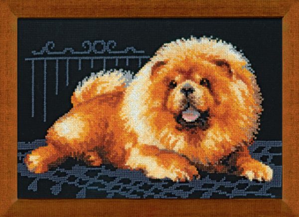 Chow Dog Cross Stitch Kit - Riolis - 10 Count - 38 x 26cm