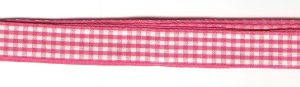 1.5 M x 15mm (58.5 x 0.6”) Pink & White Checked Coloured Ribbon