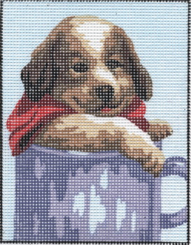 Puppy In A Mug Tapestry Canvas 2 (3270)