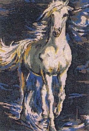 White Horse Tapestry Canvas - Gobelin 14" x 20"