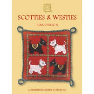 Scotties & Westies Dogs Pincushion Counted Cross Stitch Kit By T