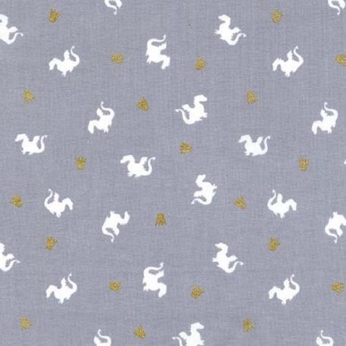 FQ Baby Dragon Magic Grey Cotton Quilting Fabric