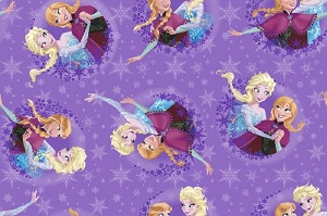 Disney Frozen Ice Skating Lilac Elsa and Anna Fleece Fabric - Image 2