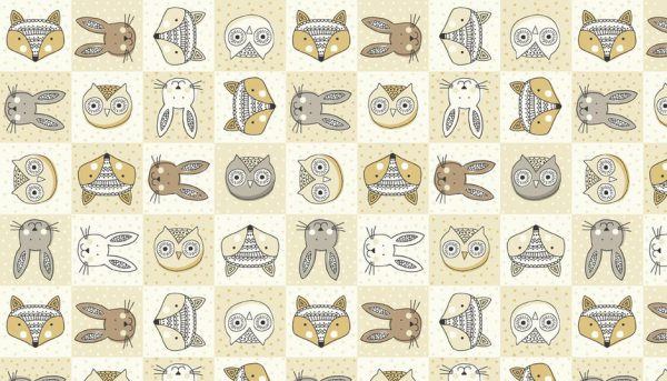 Fat Quarter Doodle Days Heads Cotton Quilting Sewing Fabric