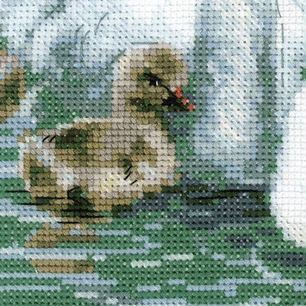 White Swans Birds Counted Cross Stitch Kit - Image 3