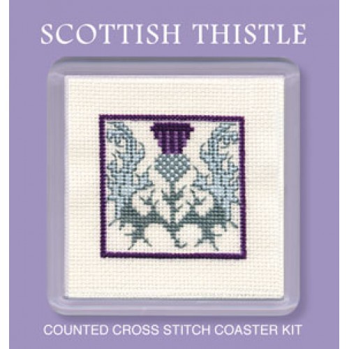 Scottish Thistle Coaster Counted Cross Stitch Kit By Textile Heritage