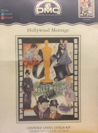 Hollywood Montage Cross Stitch Kit DMC K4499 Chaplin Laurel & Ha - Image 2