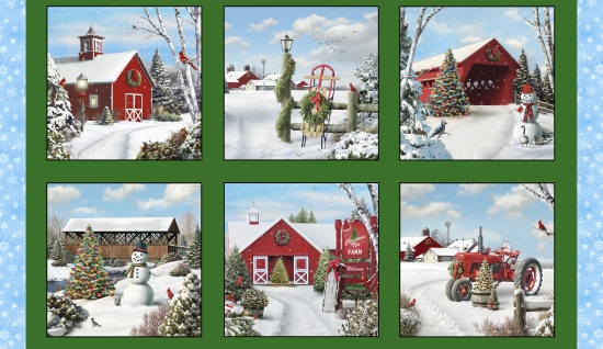Tis The Season Cotton Quilting Panel Fabric Snowman Gn