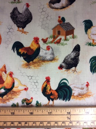 Fat Quarter Chicken Talk Scenic Cotton Quilting Fabric - Image 3