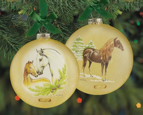 Breyer Christmas Holiday 2019 Spanish Horses Glass Ornament
