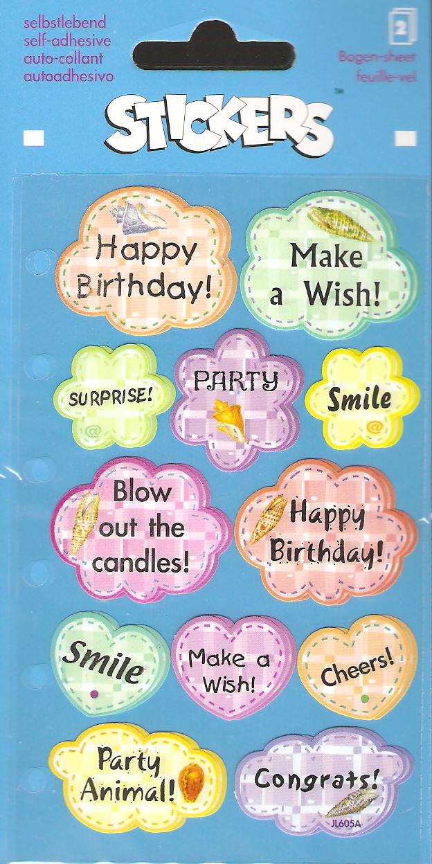 Thought Bubbles (With Saying) Sticker Sheet - 24 Stickers