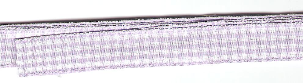 1.5 M x 15mm (58.5 x 0.6”) Violet & White Checked Ribbon