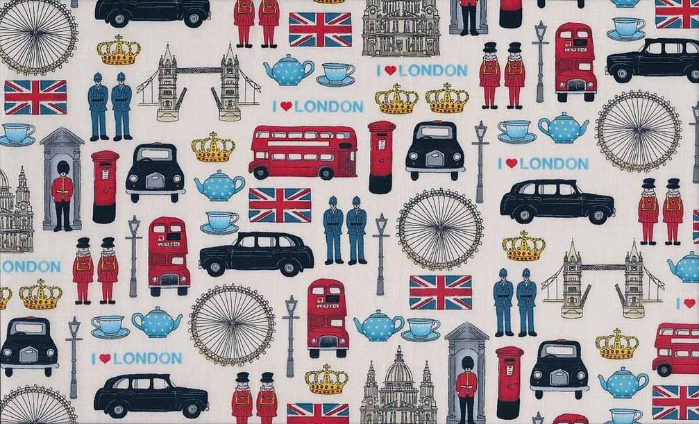 Fat Quarter London England Cotton Quilting Sewing Fabric