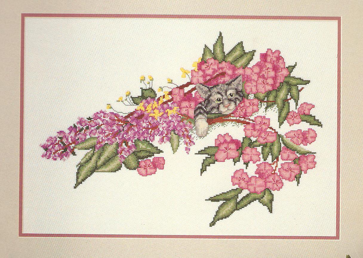 Been Helpin' Cross Stitch Chart - Kitten In A Tree