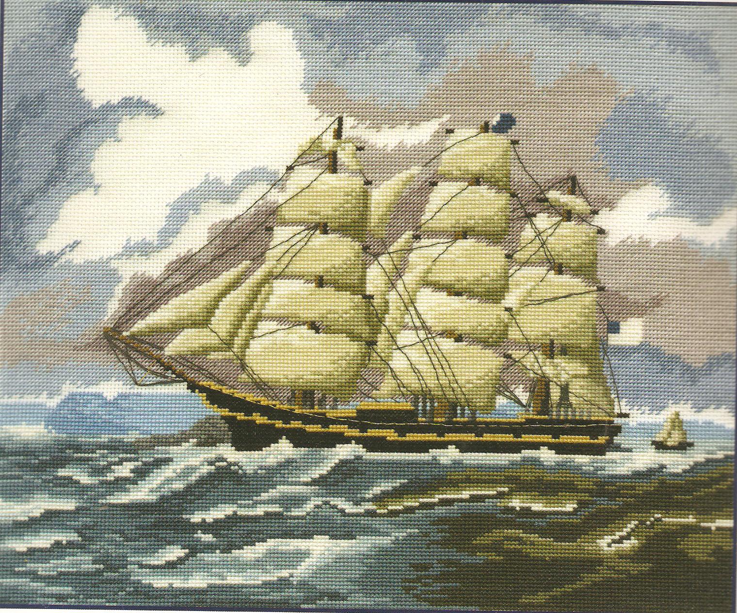 Clipper Ship (Windjammer) Counted Cross Stitch Kit - DMC