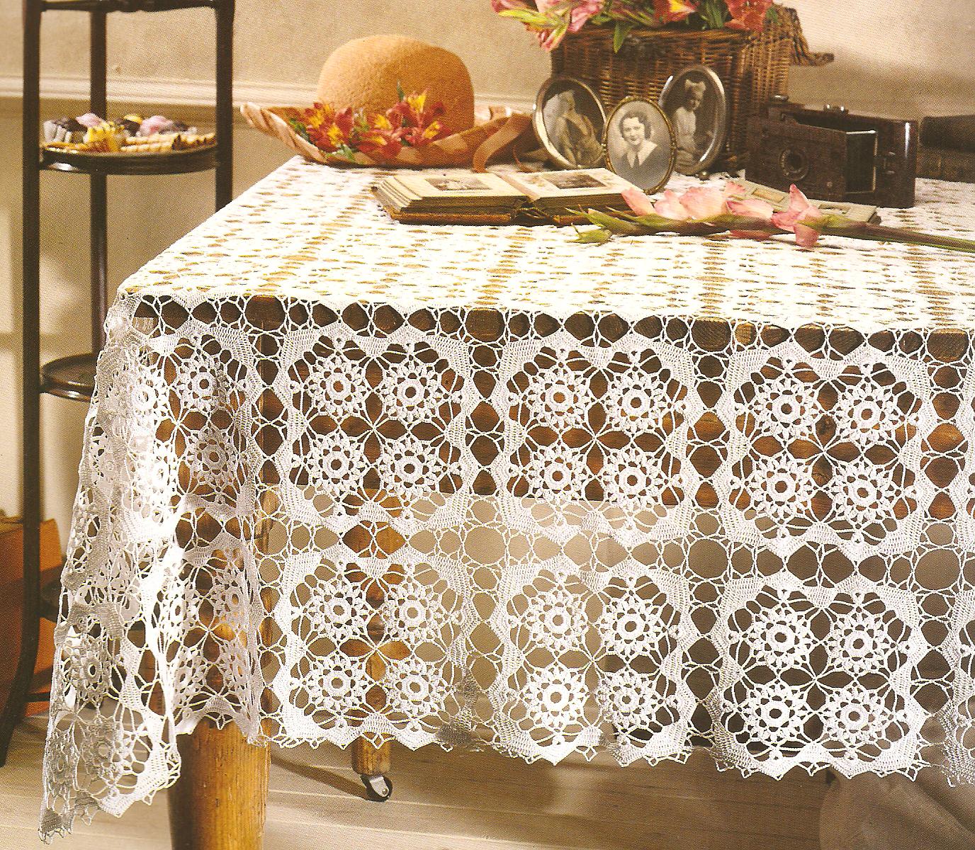 Large Square Tablecloth Crochet Pattern