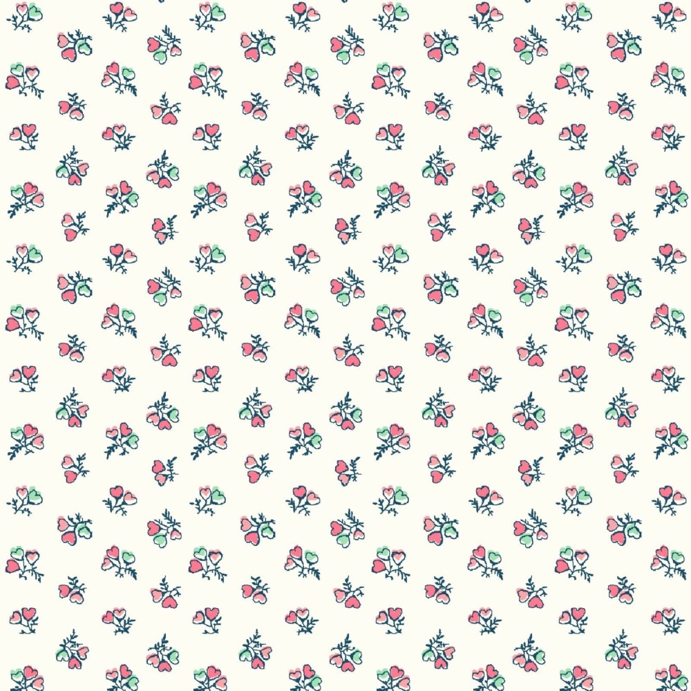 Fat Quarter Liberty Tea For Two Heart Bouquet Cotton Quilting Se