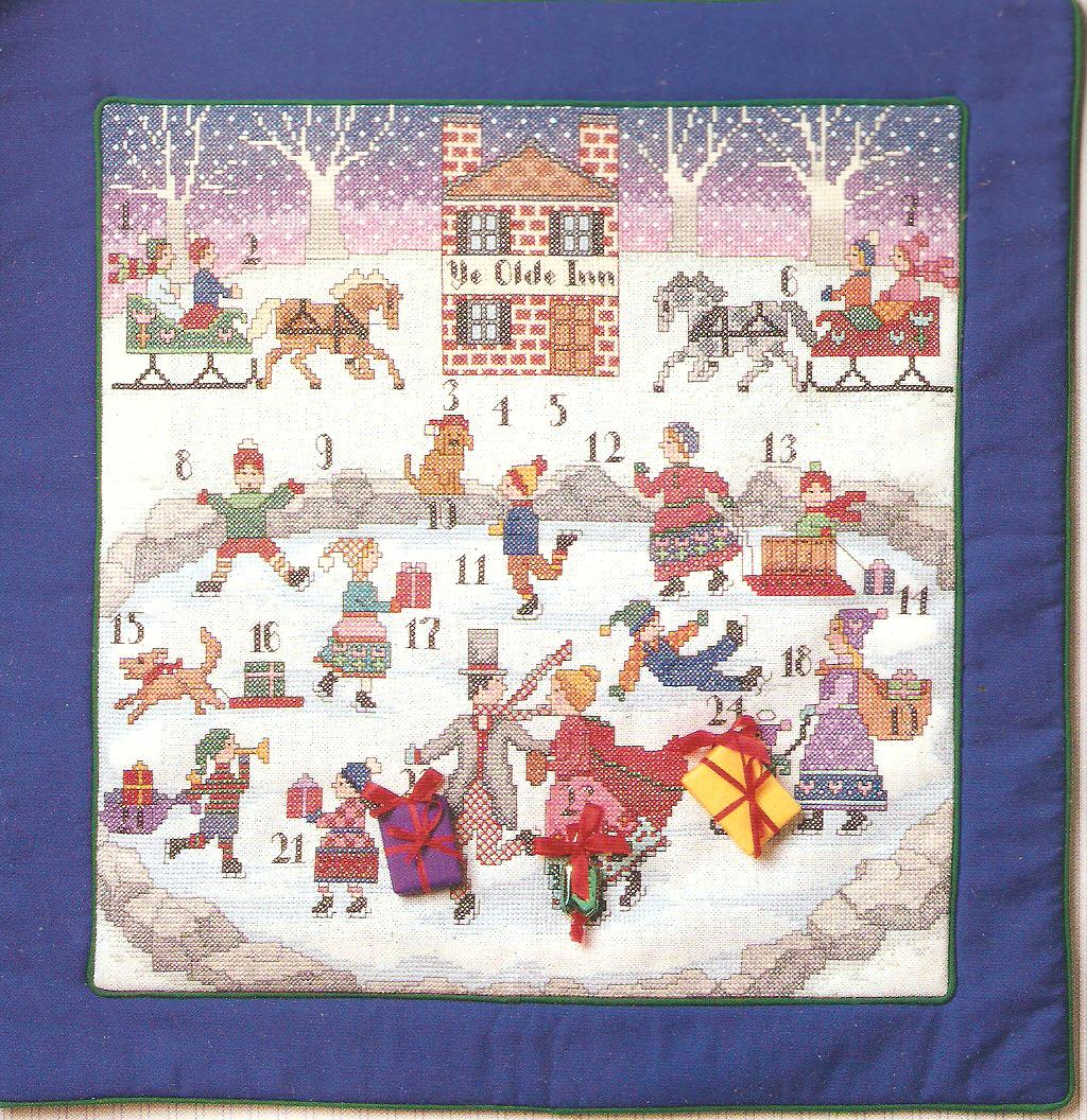 Advent Calendar Christmas Cross Stitch Chart Pattern By Anchor