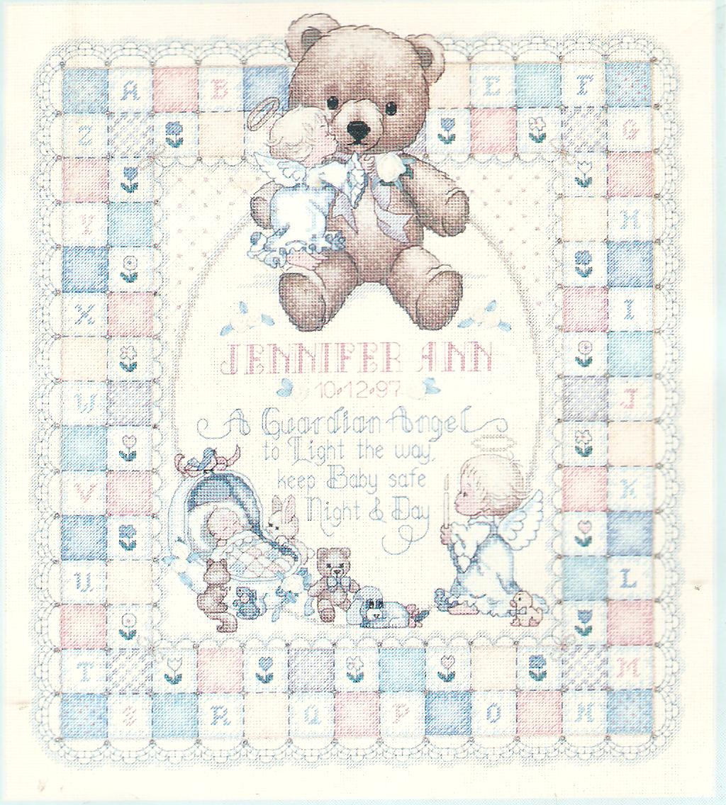 Guardian Angel Birth Record Cross Stitch Kit - Dimensions