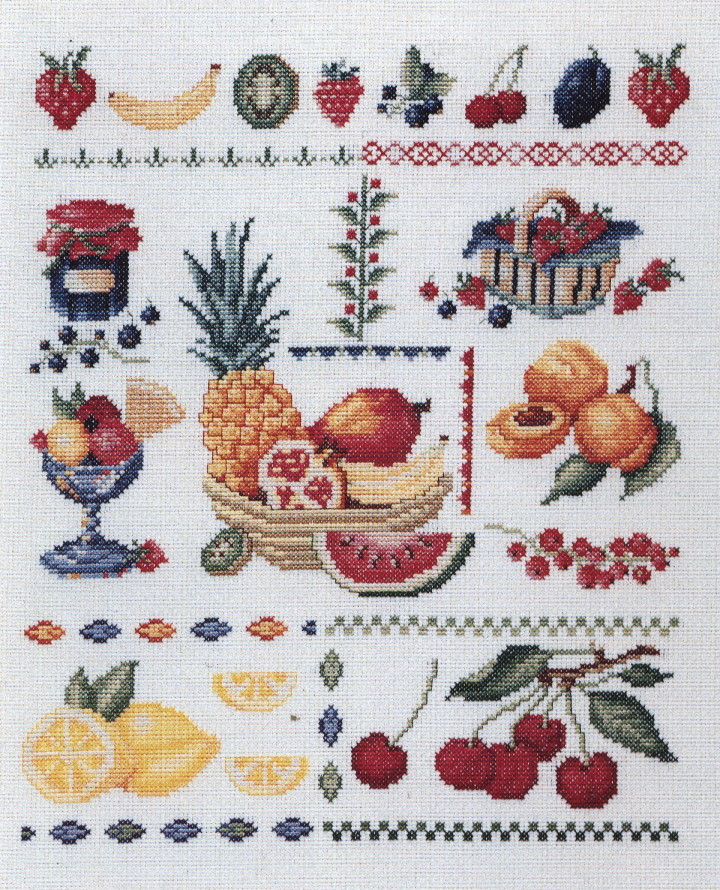 Fruits Sampler Cross Stitch Chart