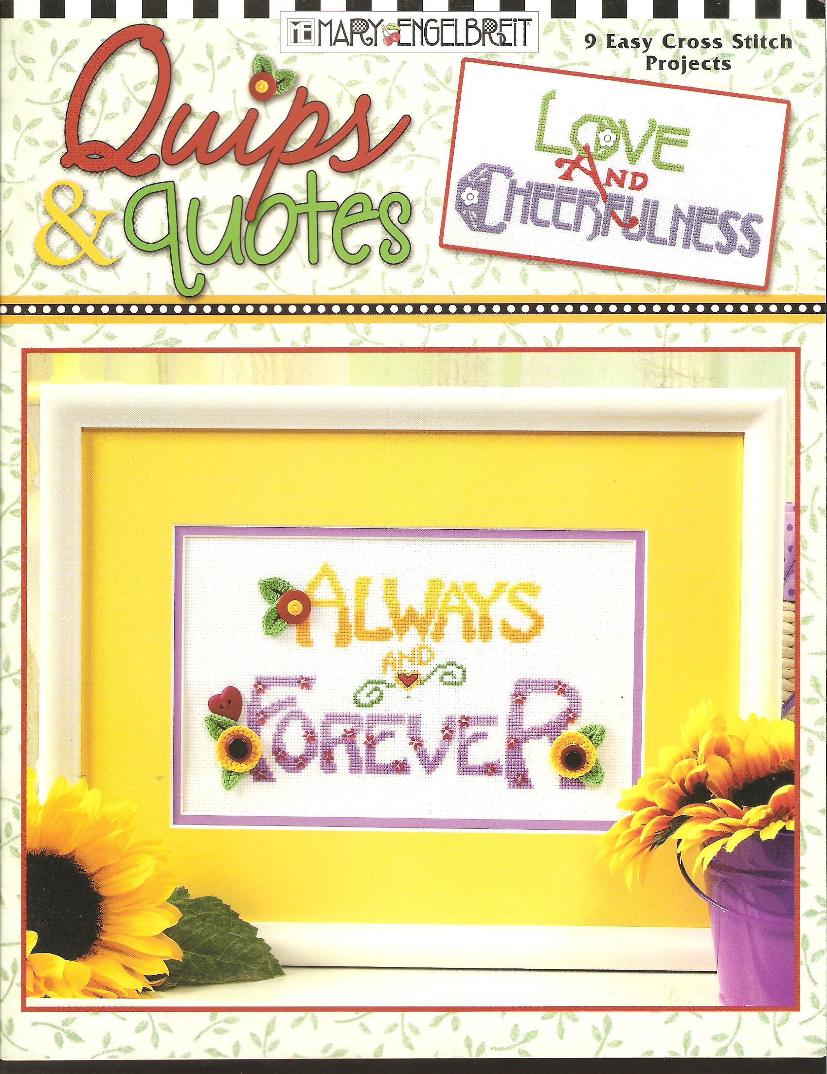 Quips & Quotes Cross Stitch Chart - 9 Projects