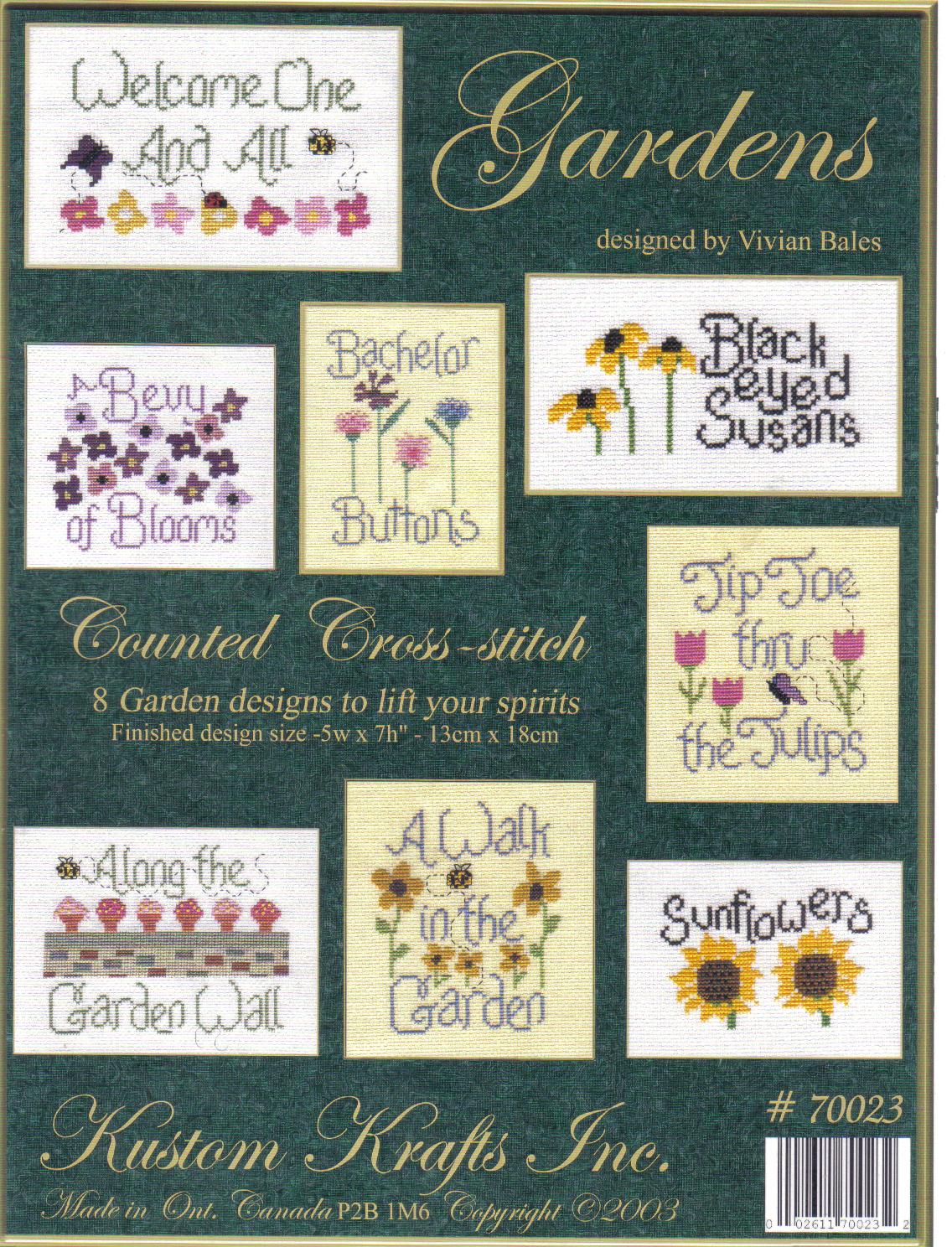 Gardens cross Stitch Chart - 8 Spirit Lifting Designs