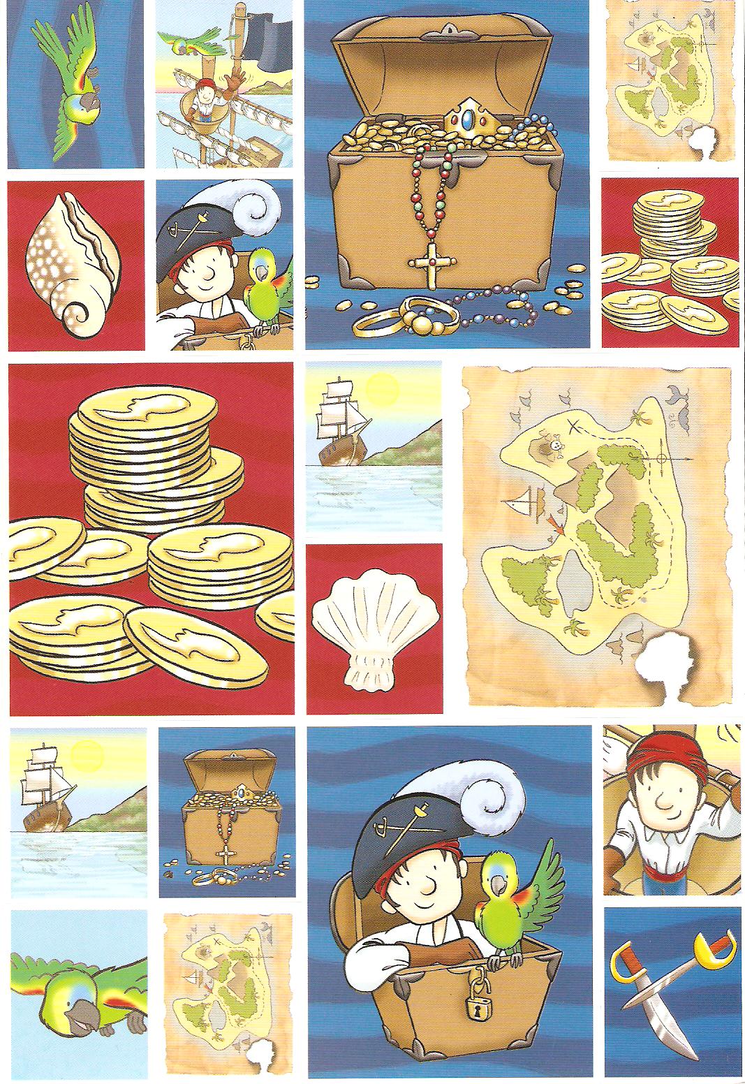 Whimsical Pirate Themed Sticker Sheet - 18 Stickers