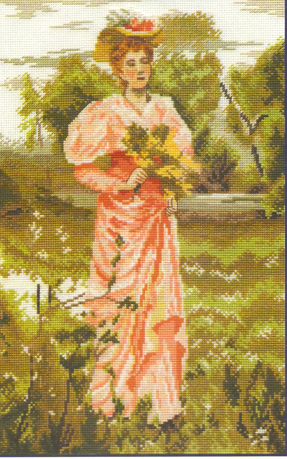 Picking The Flowers Counted Cross Stitch Kit - DMC