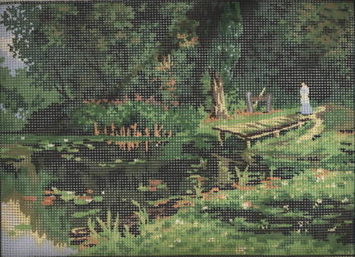 A Walk Beside The Fishing Lake Tapestry / Needlepoint Canvas - 1