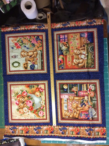 Buddy Bears Teddy Cushion Panels Cotton Quilting Fabric