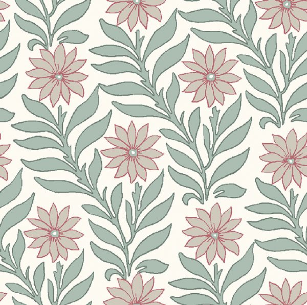 FQ Liberty Sweet Marigold Green Cotton Quilting Fabric