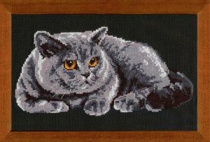 Briton The Fat Cat Cross Stitch Kit - Riolis - 15" x 10.25" (R84