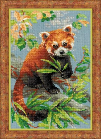 Red Panda Counted Cross Stitch Kit Riolis 8 x 11"