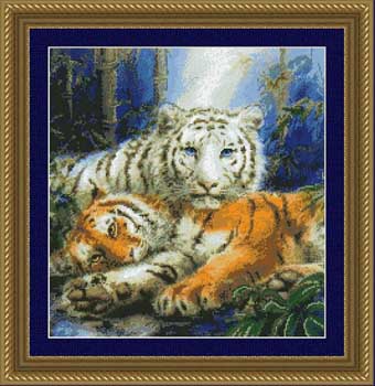 Always Together Cross Stitch Chart (2 Tigers)