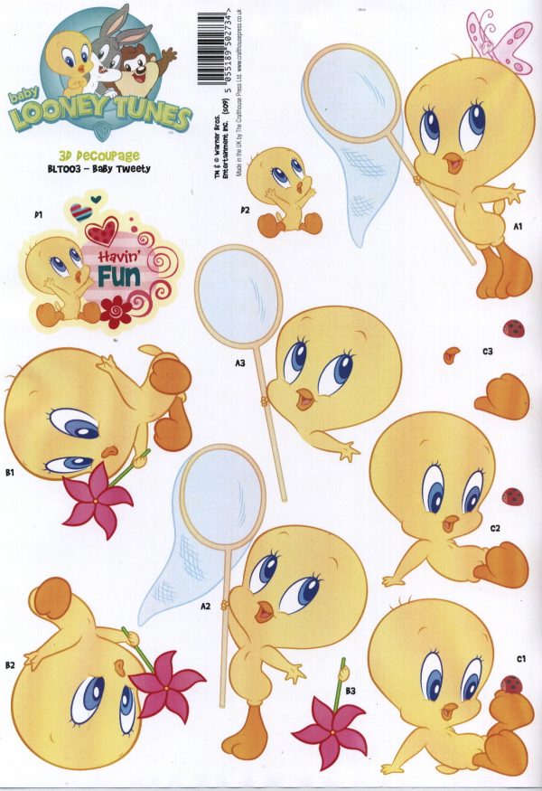 Baby Looney Tunes Tweety Decoupage Sheet BLT003 - Image 2