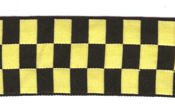 British Police 3 Dice Braid - Black & Yellow