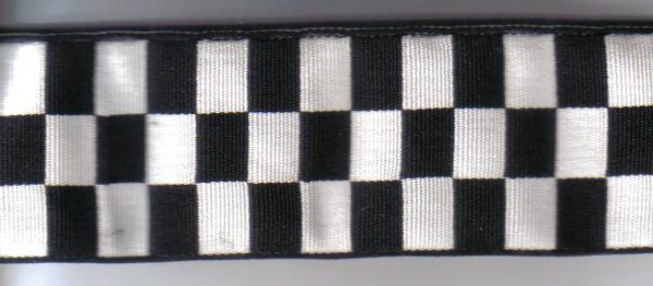 British Police 3 Dice Braid - Black & White