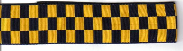 British Police 3 Dice Braid - Navy Blue & Gold