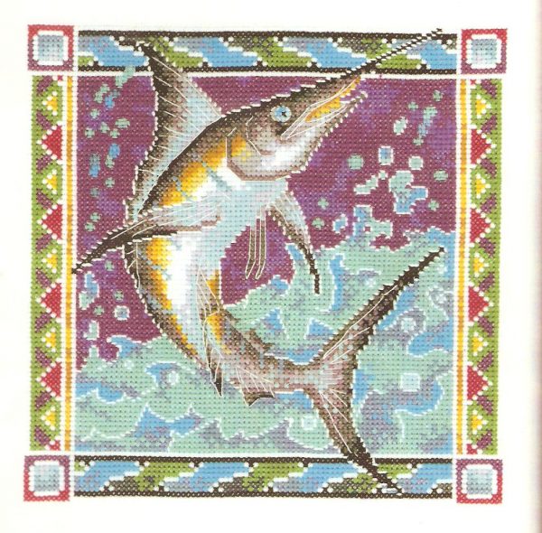 Blue Marlin Counted Cross Stitch Kit (14 Count)