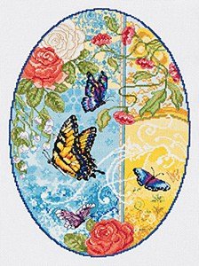 Butterfly Fantasy Cross Stitch Kit - 10" x 14"