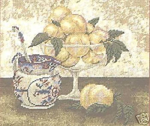 Peaches And Cream Tapestry Canvas - 16.5” x 13.75” - DMC