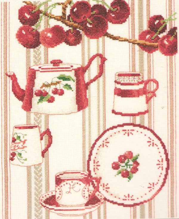 Cherry Tea Counted Cross Stitch Kit - DMC