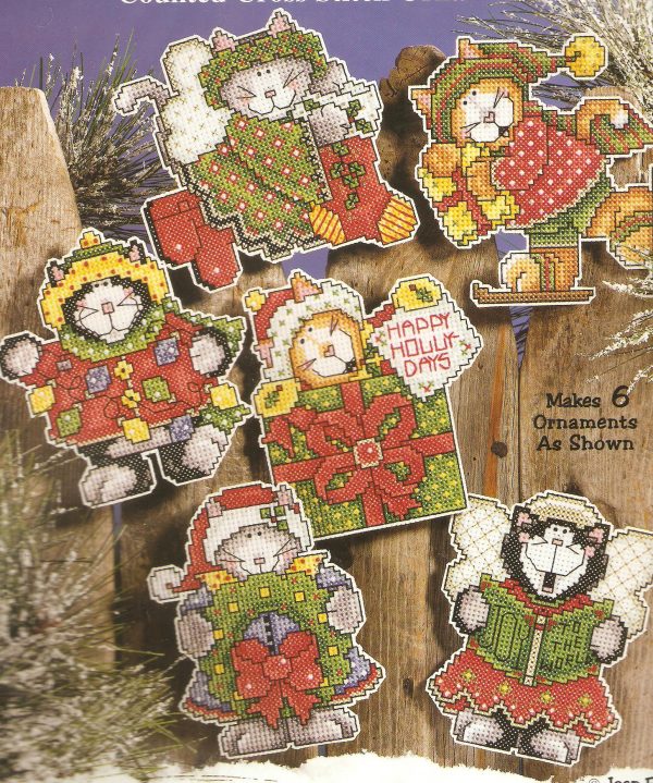 Christmas Kittens Plastic Canvas Cross Stitch Kit