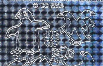 Whimsical Penguins Peel-Off Sheet - Silver Hologram - Image 3