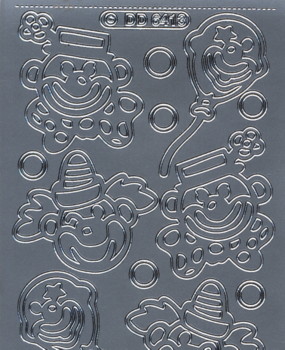 Clown Faces Peel-Off Sheet - Silver - Image 2