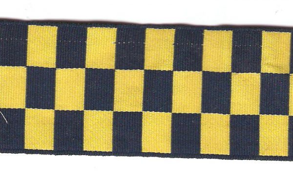 British Police 3 Dice Braid - Navy Blue & Yellow